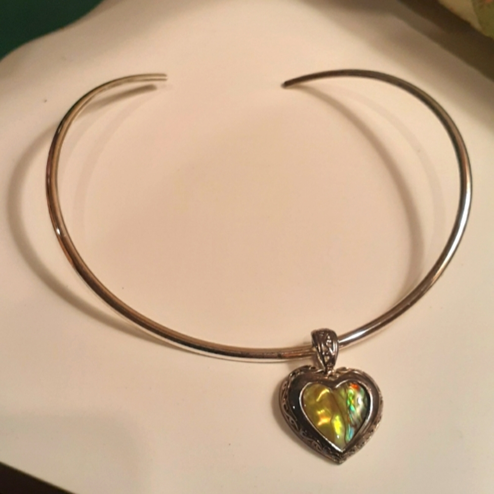 Silver Heart Choker